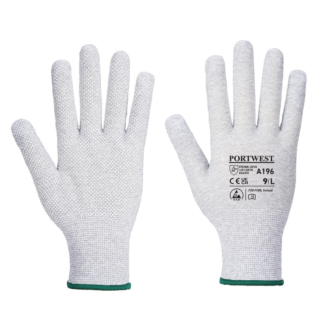Antistatic Micro Dot GloveGrey-Whit-XS