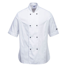 Load image into Gallery viewer, Rachel Ladies Short Sleeve Chefs Jacket
